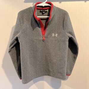 Under Armour Boy’s size 6 Gray Fleece Pullover 1/4 Zip